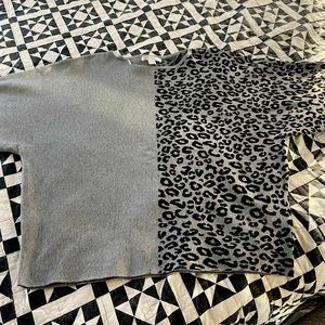 Color block grey sweater